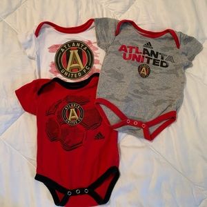 Set of 3 Atlanta United Baby Onesies
